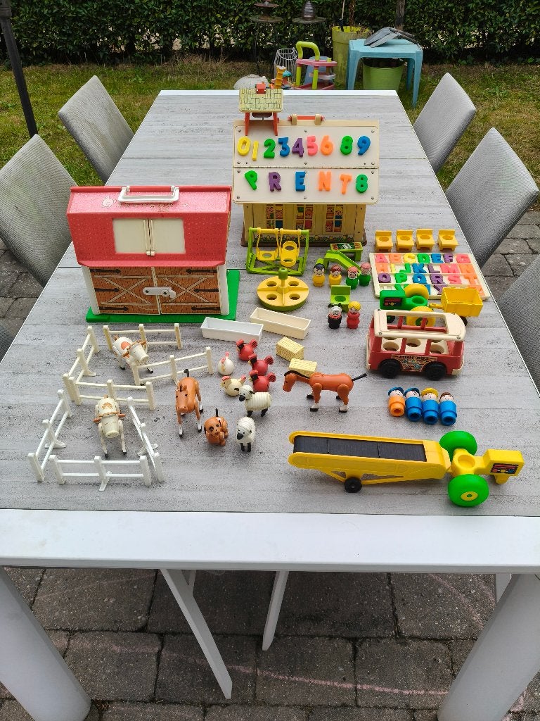 grote vintage Fisher-Price verzameling boerderij school +++, Ophalen of Verzenden, Gebruikt, Speelset, Met geluid