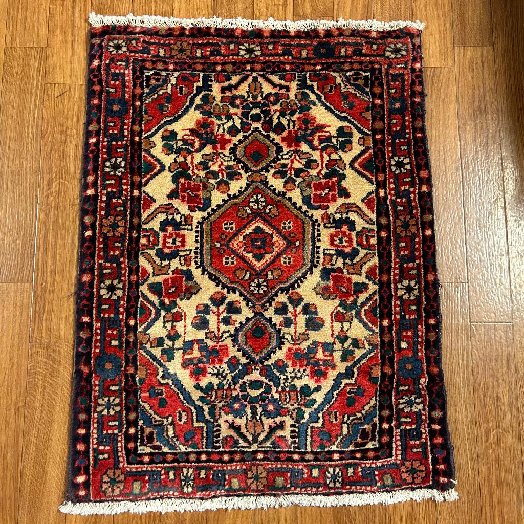 Trendy Origineel Perzisch tapijt - 88 x 66 cm - vloerkleed, TTM Wonen, Meubels – (Perzische) Tapijten en Woonaccessoires, 50 tot 100 cm