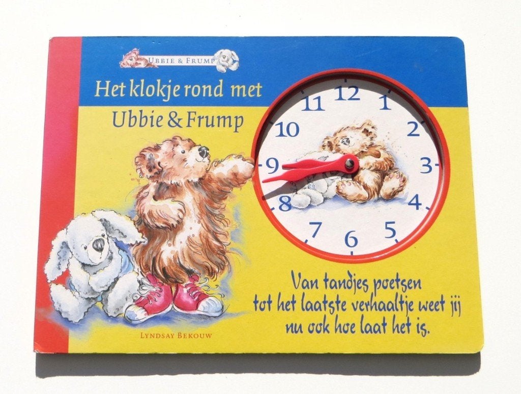 Kartoneditie M4962: Het klokje rond met Ubbie & Frump ca. 4+, Boeken, Fictie algemeen, Lindsay Bekouw, Jongen of Meisje, Ophalen of Verzenden