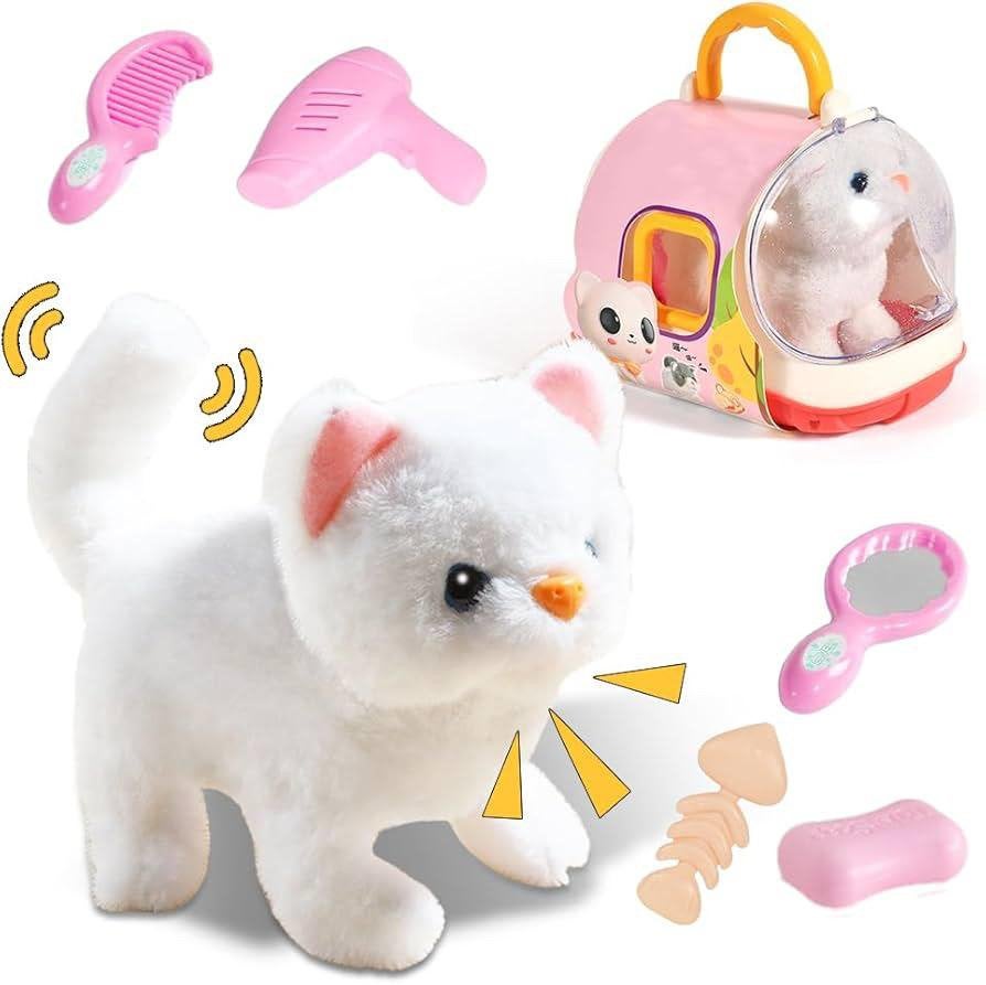 Nieuwe interactieve kitten in hokje met accessoires, Overige karakters, Nieuw, Ophalen of Verzenden, Kat