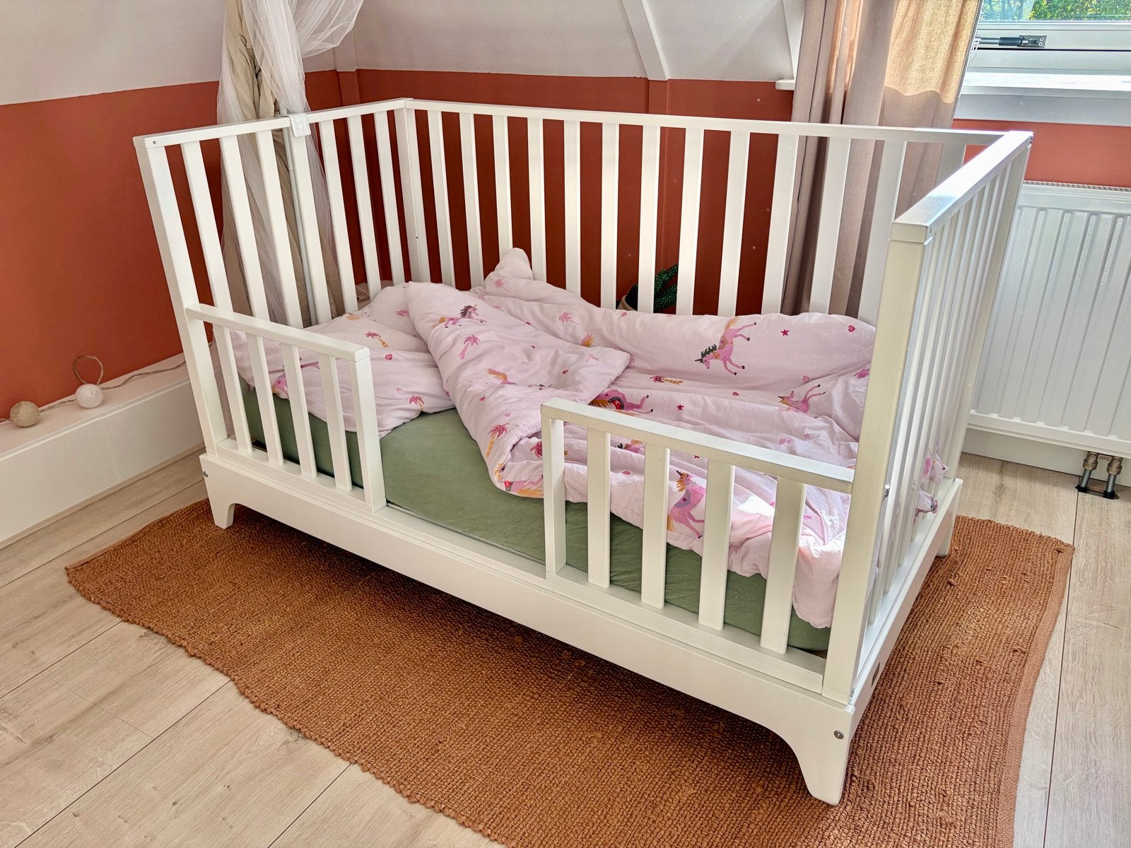 Childwood meegroeibed ledikant 140x70 wit z.g.a.n., Ophalen, 70 tot 85 cm, 140 tot 160 cm, Zo goed als nieuw
