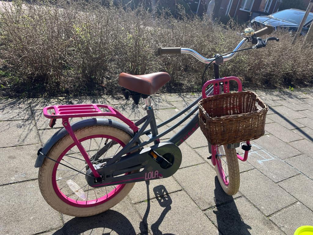 Kinderfiets Lola 16 inch, Ophalen, Gebruikt, Terugtraprem, 16 tot 20 inch
