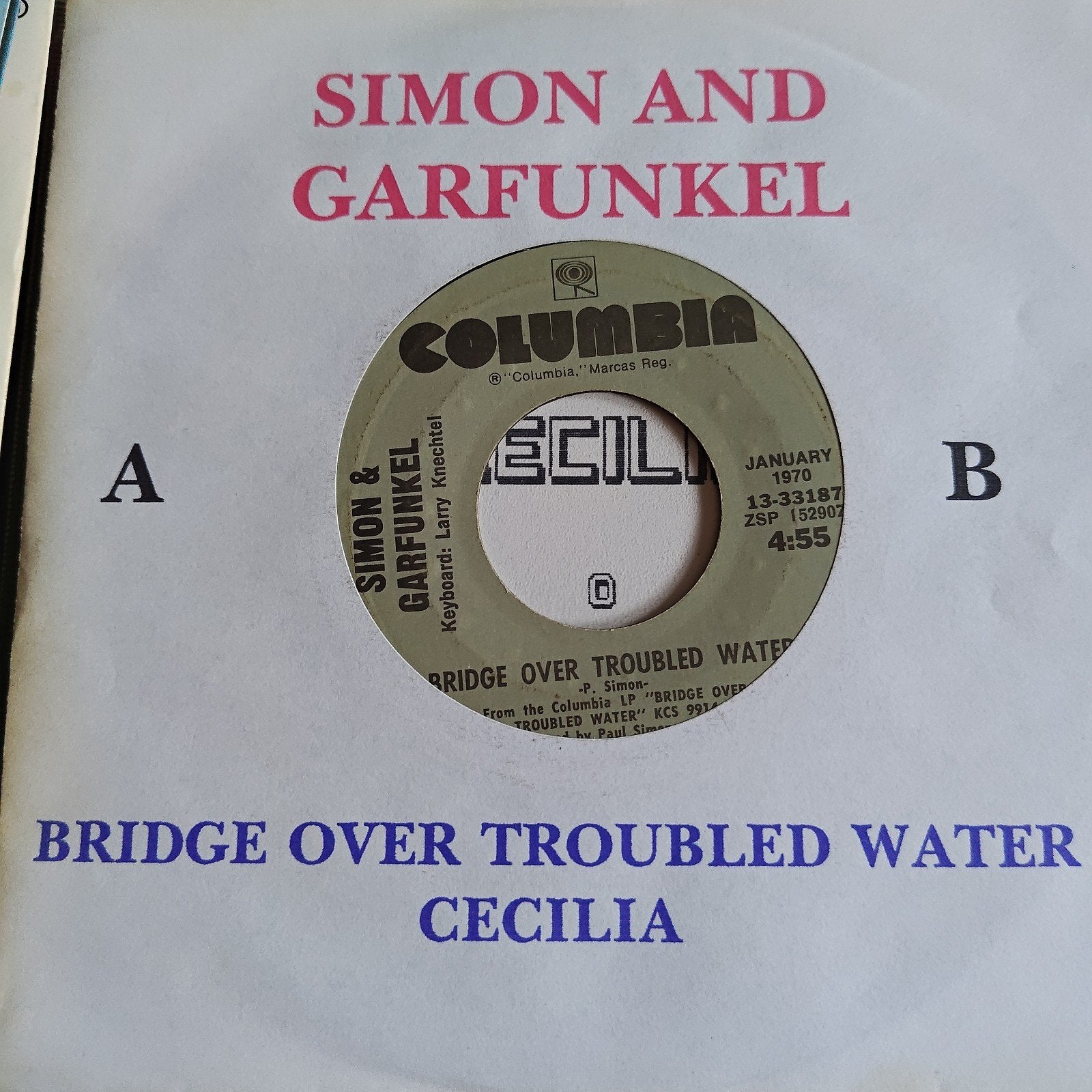 Simon & Garfunkel - Bridge Over Troubled Water / Cecilia, Gebruikt, 7 inch, Single, Ophalen of Verzenden