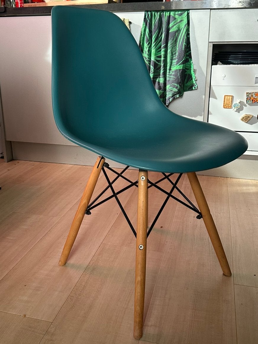 Blauwe kuip stoel, Huis en Inrichting, Stoelen, Gebruikt, Blauw, Kuip, Eén