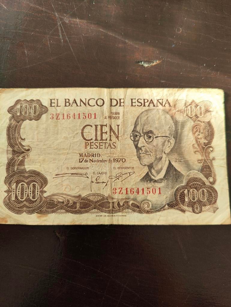 Bankbiljet 100 Pesetas Spanje 1970, Ophalen of Verzenden, Overige landen