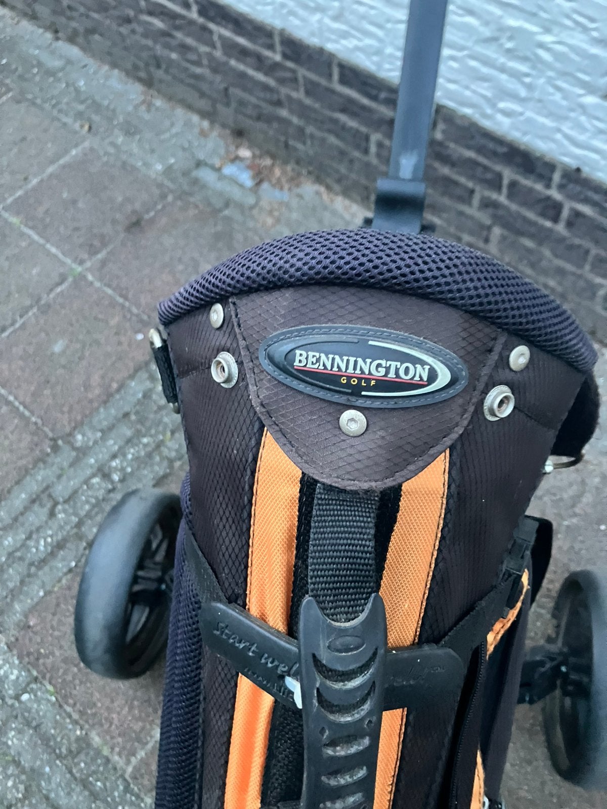 Golftrolly (3 wiels) en golftas, Sport en Fitness, Golf, Ophalen, Gebruikt, Tas