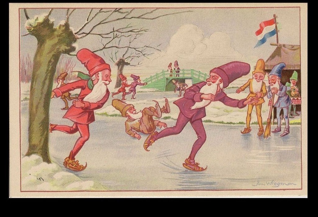 Jan Wiegman Schaatsers W10, Ophalen of Verzenden, 1940 tot 1960, Ongelopen, Sterren en Beroemdheden