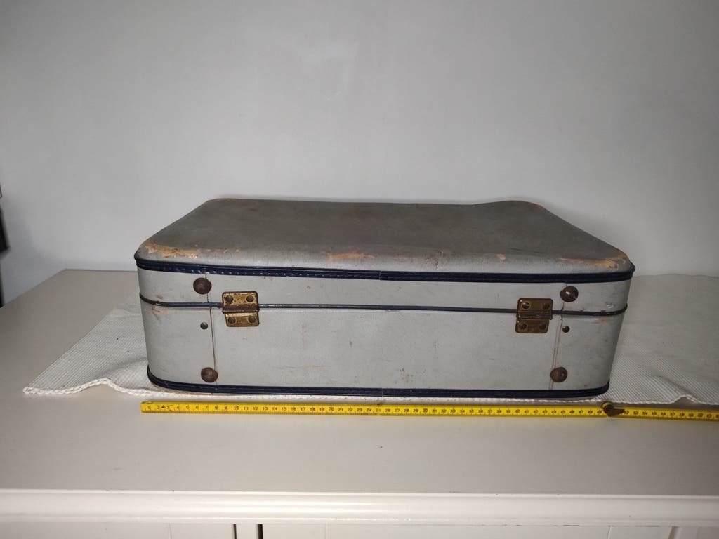 K406 VINTAGE jaren 50 koffer van geperst karton, Overige materialen, Gebruikt, 50 tot 60 cm, Onbekend