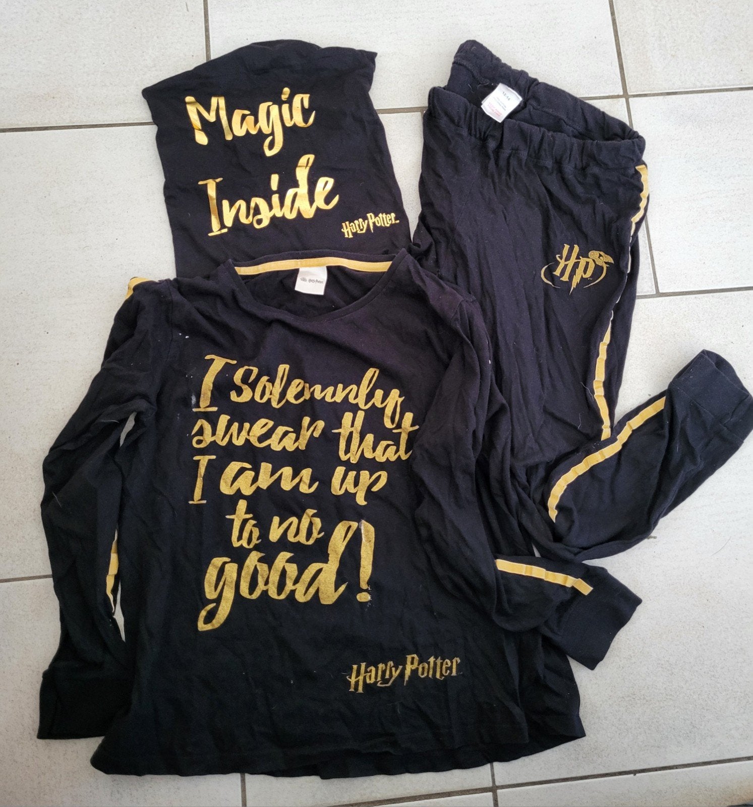 Harry Potter pyjama met lange mouwen en opbergzak, Nacht- of Onderkleding, Jongen of Meisje, Ophalen of Verzenden, Zo goed als nieuw