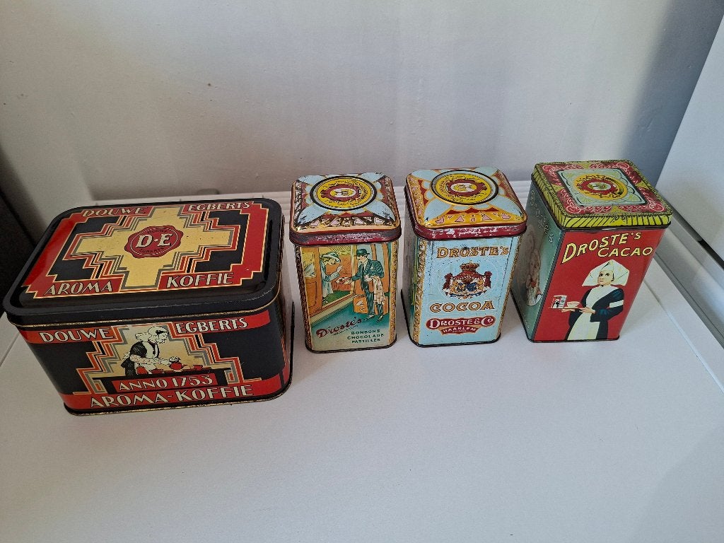Droste en Douwe Egberts blikken, Verzamelen, Ophalen, Gebruikt, Overige, Droste