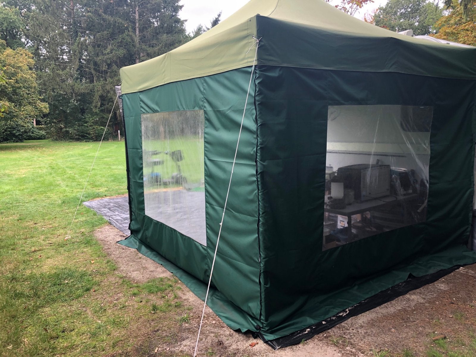 Pro Easy Up Partytent 3x3m Groen - Snel Opzetbaar, Caravans en Kamperen, Ophalen of Verzenden, Gebruikt