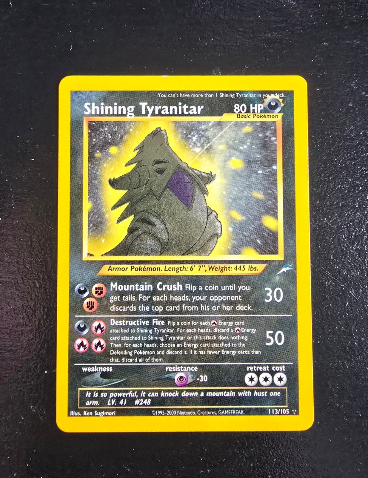 Shining Tyranitar! Zeldzame Pokemon kaart, Ophalen of Verzenden