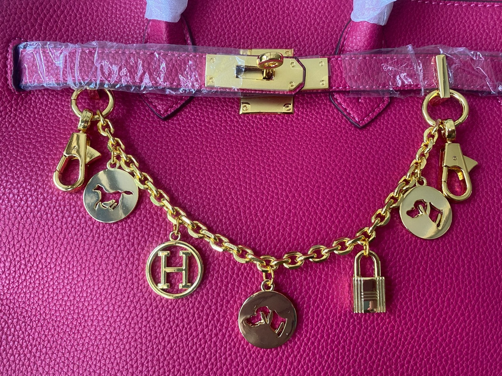 Hermes style bagcharm / tas verlenger - nieuw, Sieraden, Tassen en Uiterlijk, Ophalen of Verzenden, Nieuw, Bruin, Handtas