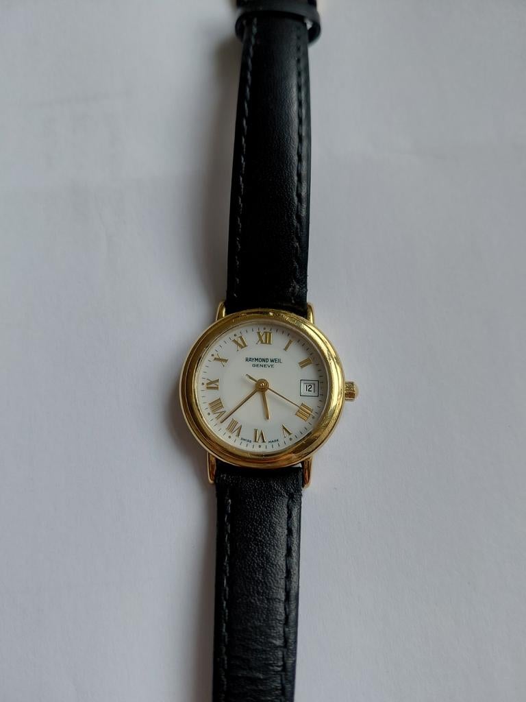 Raymond Weil Geneve Dameshorloge - verguld met Leer, Sieraden, Tassen en Uiterlijk, Horloges | Dames, Ophalen of Verzenden, Leer