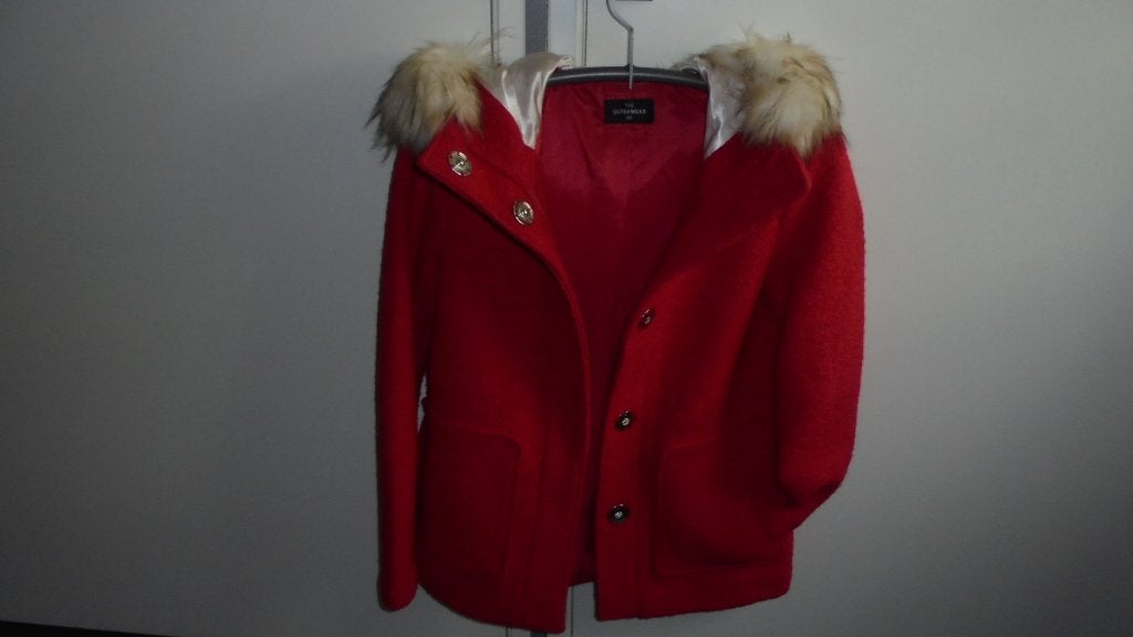 nieuw, rode winterjas, maar M, Kleding | Dames, Jassen | Winter, Ophalen, Nieuw, Maat 38/40 (M), Rood