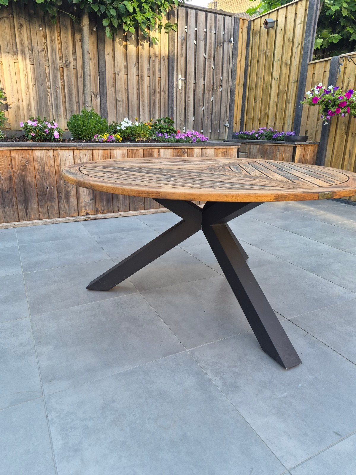 Ronde tuintafel teakhout, Tuin en Terras, Tuintafels, Ophalen, Rond, Teakhout