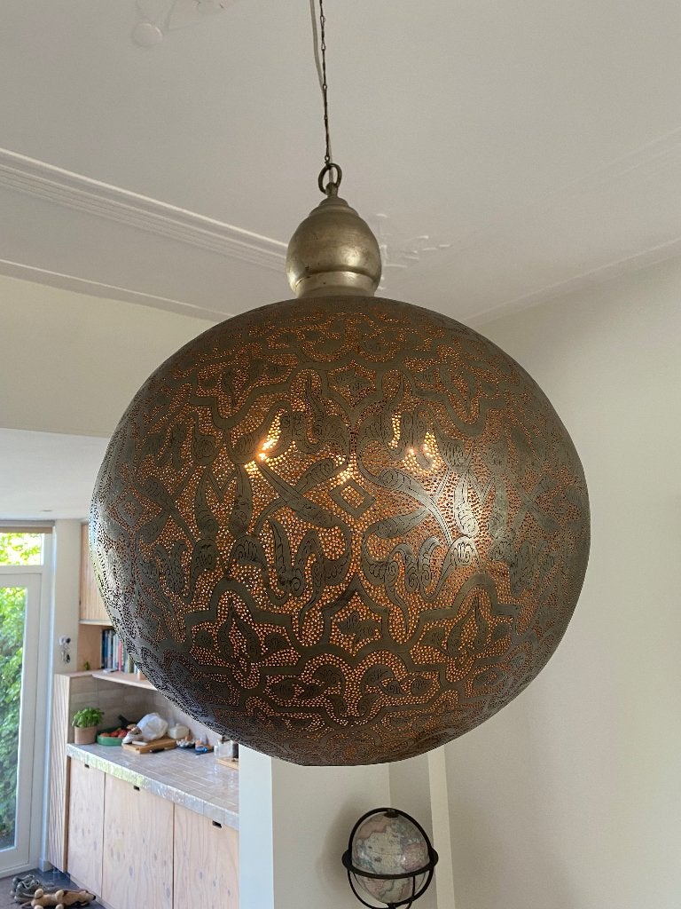 Oosterse  Filigrain bol lamp van Zenza, Huis en Inrichting, Ophalen, Gebruikt, 50 tot 75 cm, Oosters