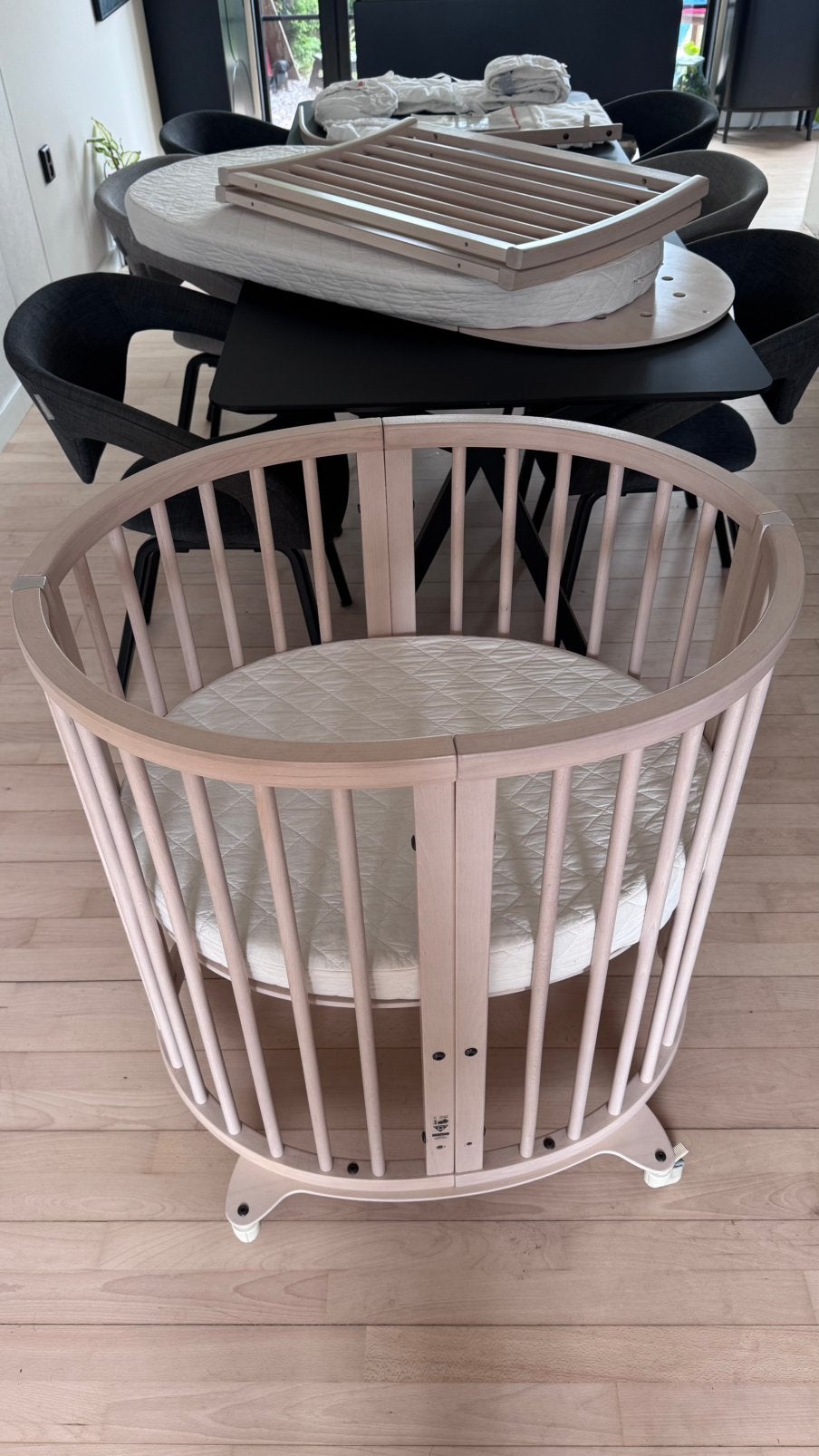 Stokke Sleepi Mini + uitbreidingsset – Natural Complete set, Ophalen, Gebruikt, Ledikant