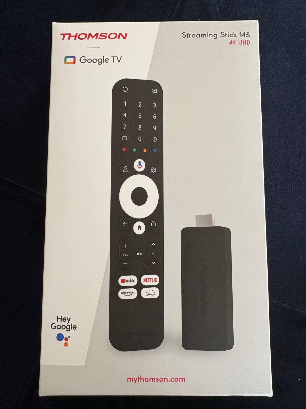 Thomson Streaming Stick 145 4K UHD met Google TV, Ophalen, Nieuw, HDMI, Zonder harde schijf