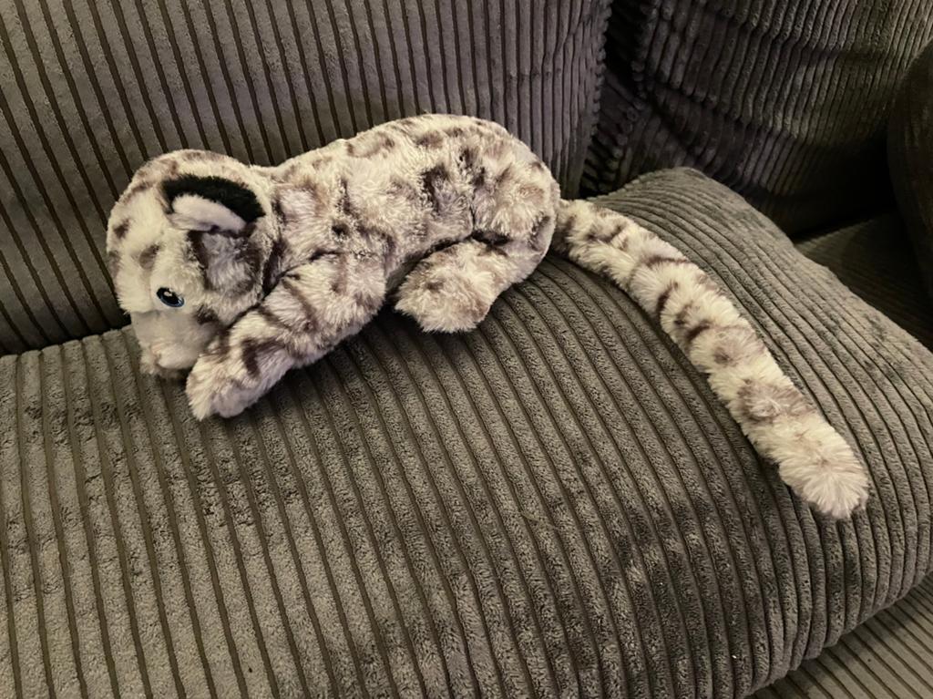 Mooie knuffel van een sneeuwluipaard snow leopard keeleco, Ophalen of Verzenden, Overige typen