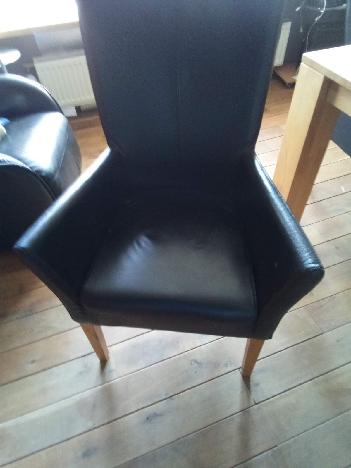 Leren stoelen zwart., Ophalen of Verzenden, Zwart