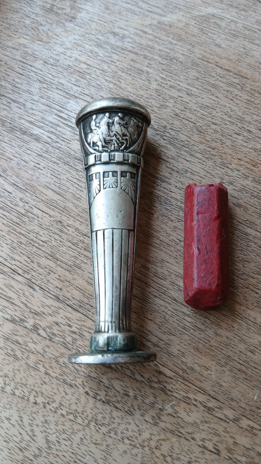 Antieke Art Deco / Jugendstil Sceau (Lakstempel) + Zegel, Ophalen of Verzenden