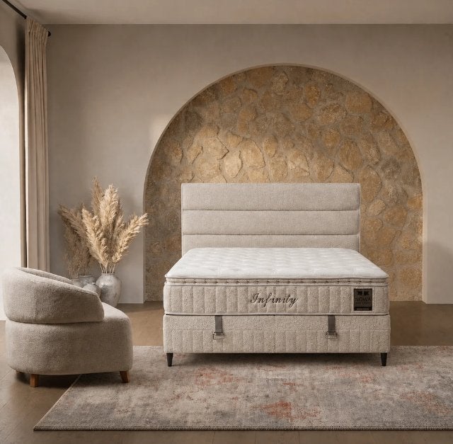 NOWA Infinity – Luxe Teddy Opbergboxspring, Beige, Ophalen of Verzenden, 200 cm, 160 cm