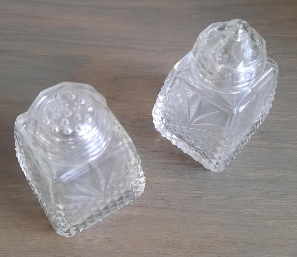 Vintage Kristallen Peper- en Zoutstel, Ophalen of Verzenden