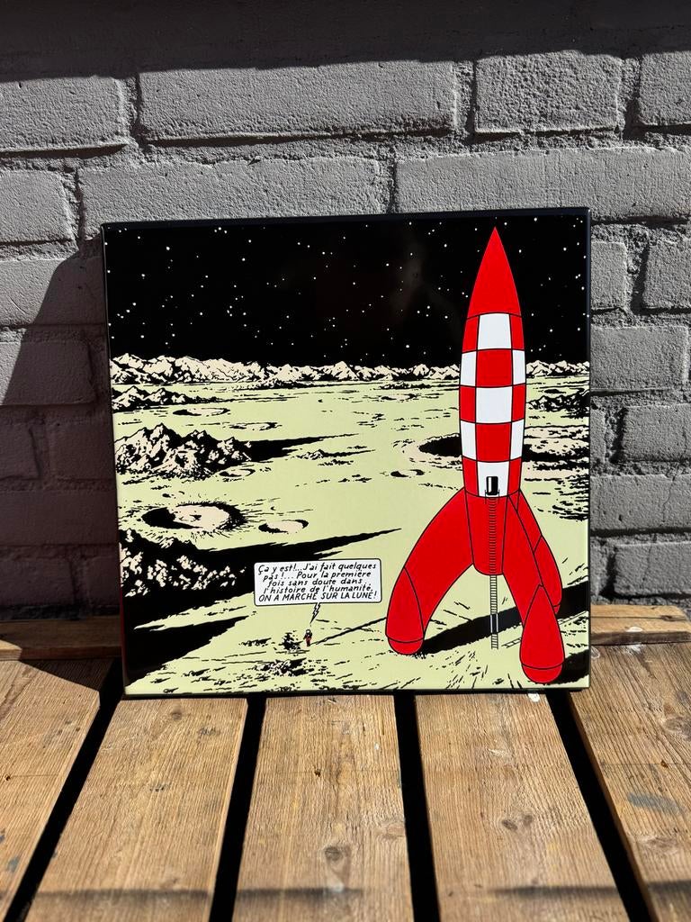 Kuifje op de maan raket emaille reclamebord, Ophalen, ., ., Kuifje