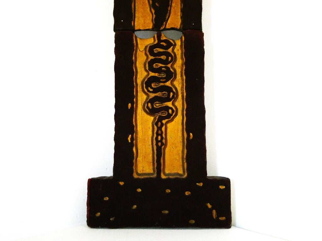 Krisplank Blawong kris keris houder Indonesië esculaap slang, Hout, Wanddecoratie, Ophalen of Verzenden, 88 cm
