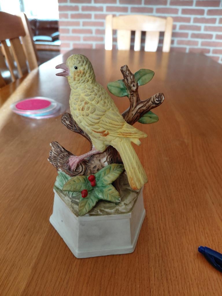 Speeldoos vogeltje  16.5 cm., Antiek en Kunst, Ophalen
