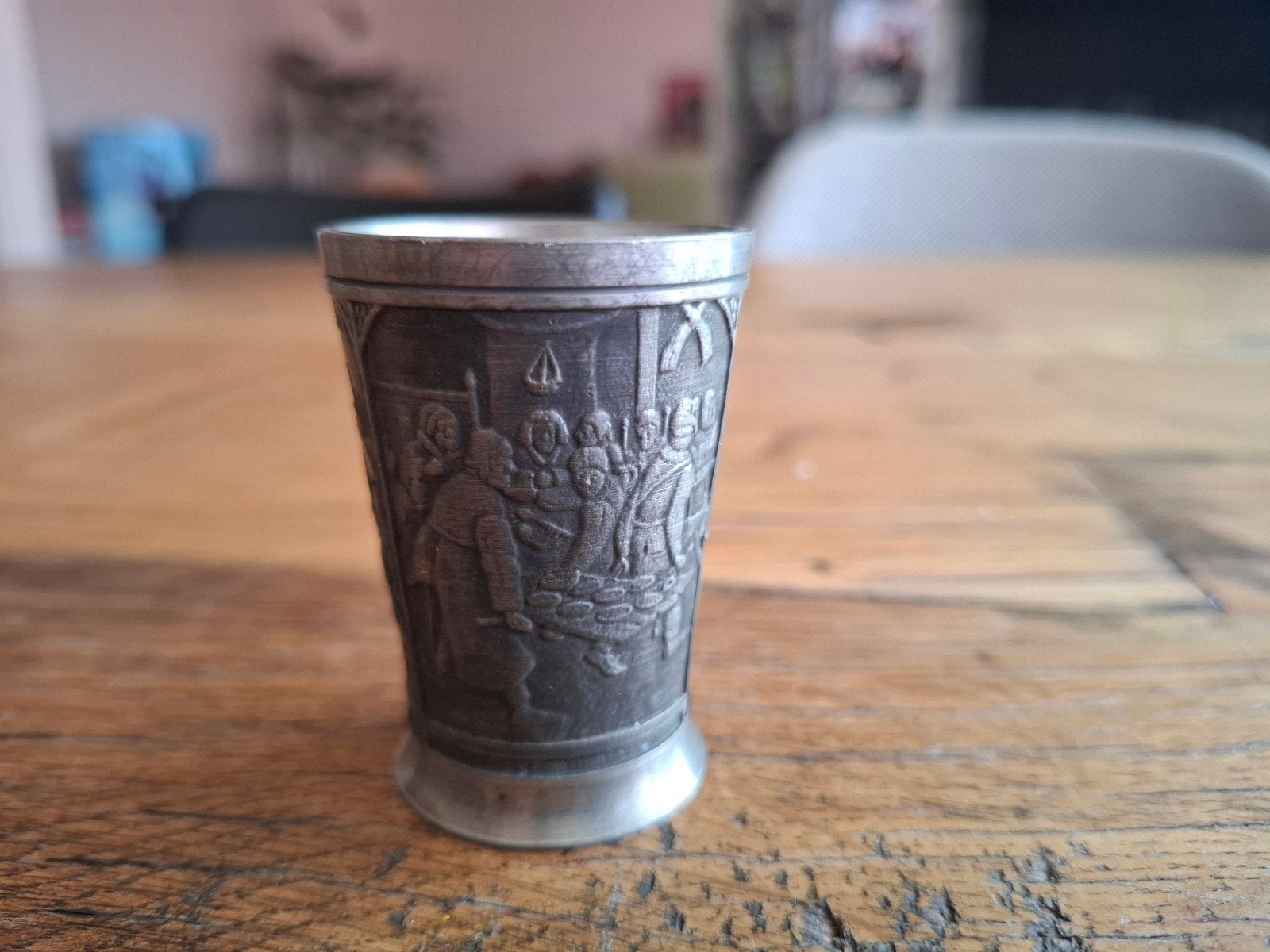 vintage tinnen beker, Ophalen of Verzenden