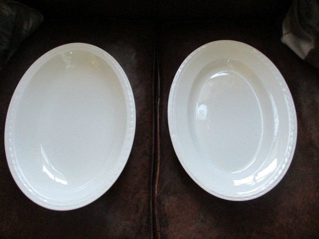 Petrus Regout o.a. ovale  serveerschalen creme wit, Ophalen of Verzenden