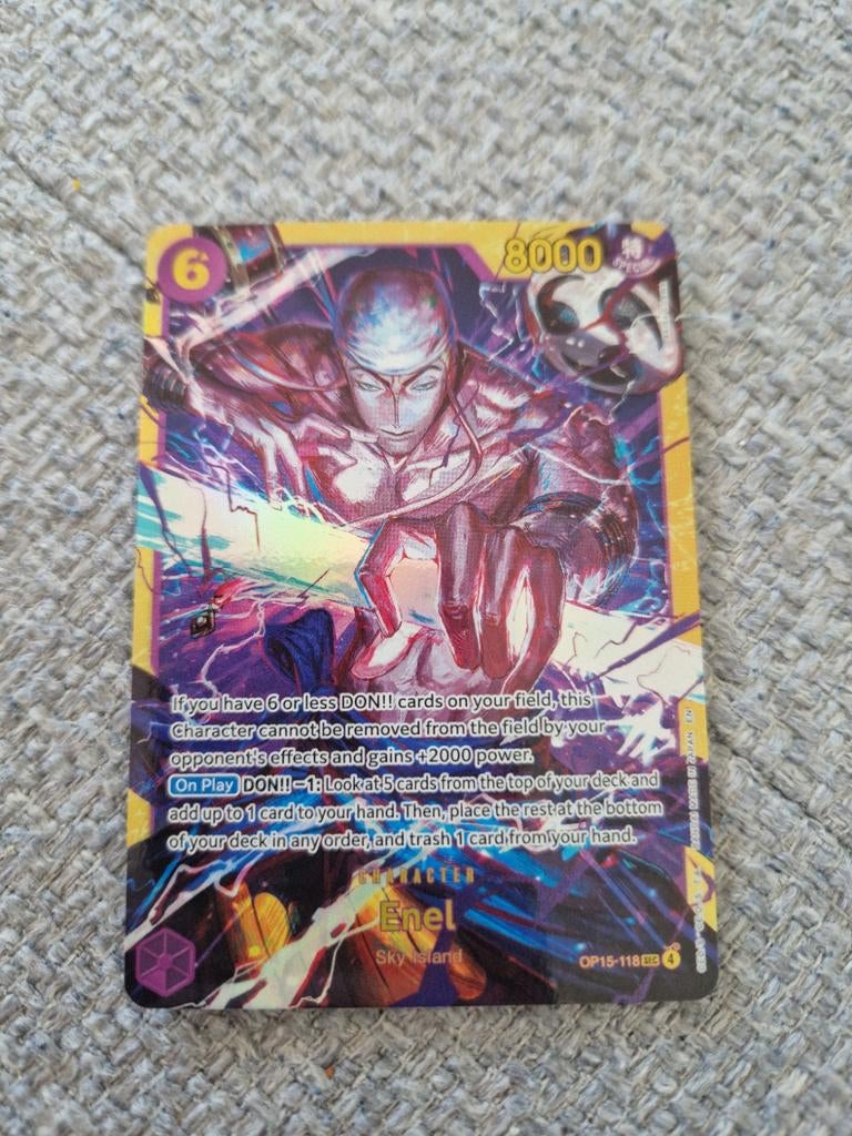 One Piece Card Game - Enel OP15-118 SEC, Ophalen of Verzenden, Zo goed als nieuw, Losse kaart