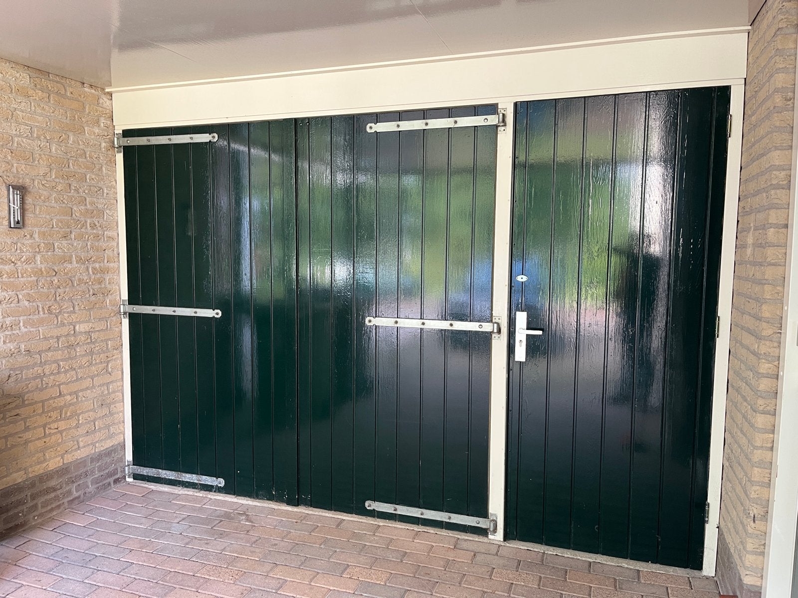 Garagedeuren (opsl. deuren) met loopdeur - Wegens verbouwing, Ophalen, Gebruikt, 120 cm of meer, Garagedeur