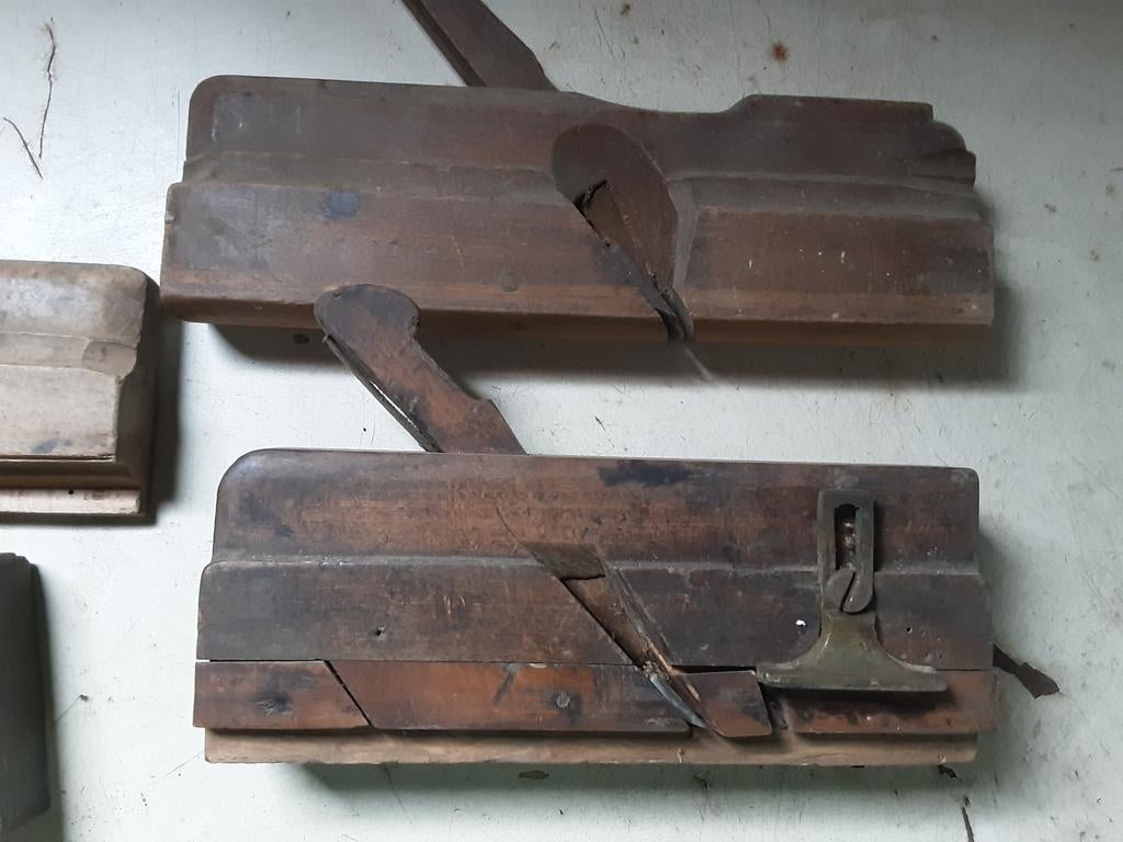 4 oude houten blokschaven ., Ophalen of Verzenden, Gebruikt
