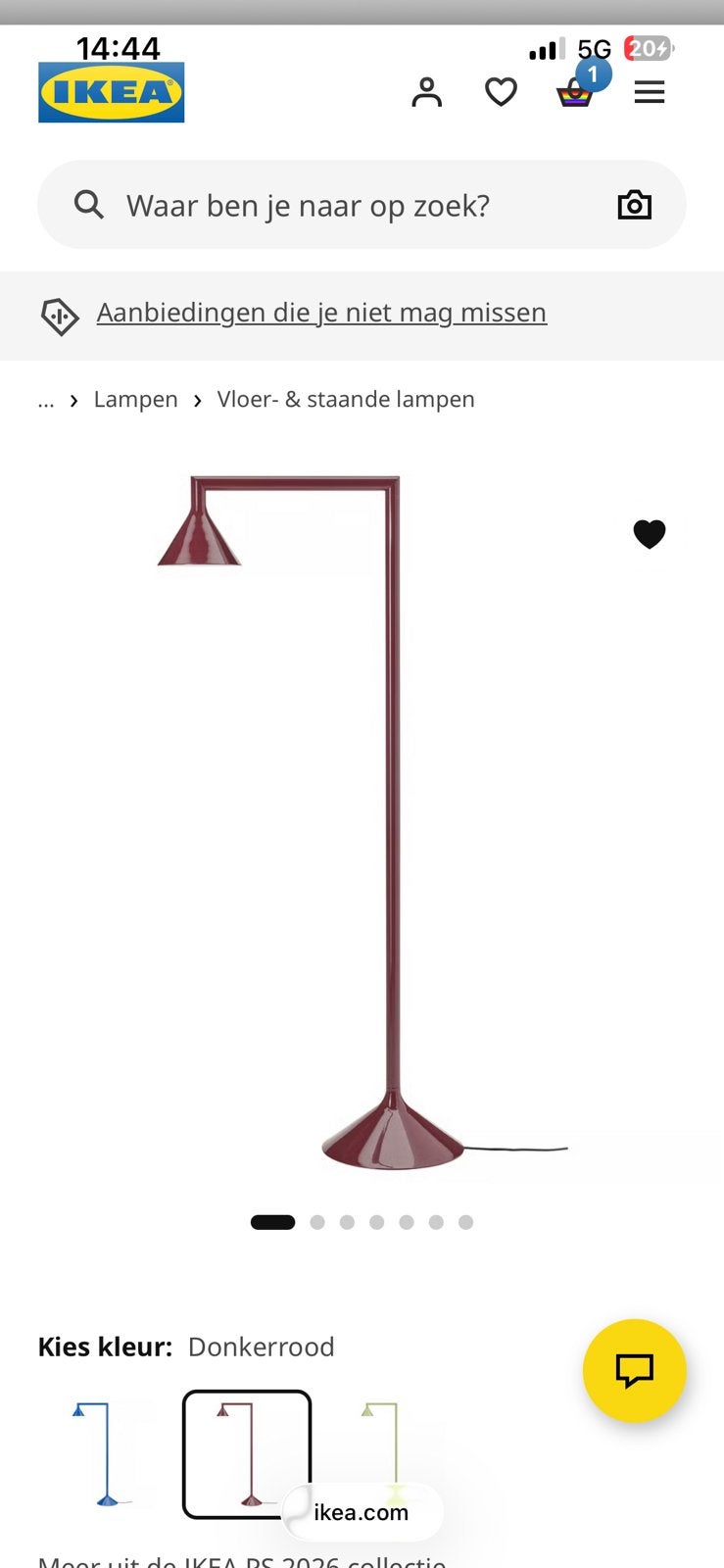 GEZOCHT: Ikea PS lamp 2026 rood Alexander/ Lex Pott, Ophalen, Zo goed als nieuw, Minder dan 100 cm