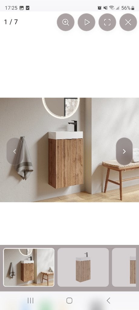 Geribbeld badkamer/wc kastje (nieuw) Vente Unique, Ophalen of Verzenden, Nieuw, Toilet