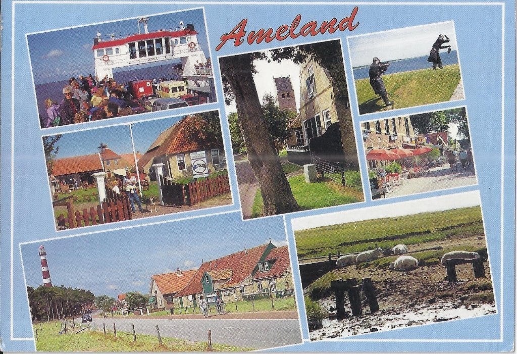 B30 gelopen ansichtkaart ameland, Ophalen of Verzenden, 1980 tot heden, Gelopen, Waddeneilanden