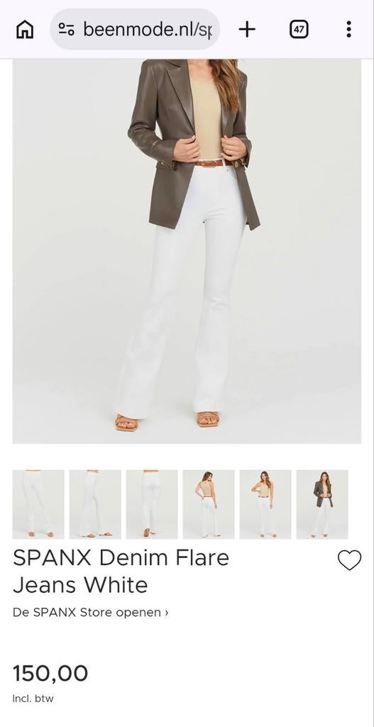 SPANX flare spijkerbroek wit maat M, Kleding | Dames, Ophalen of Verzenden, Zo goed als nieuw, Wit, W30 - W32 (confectie 38/40)