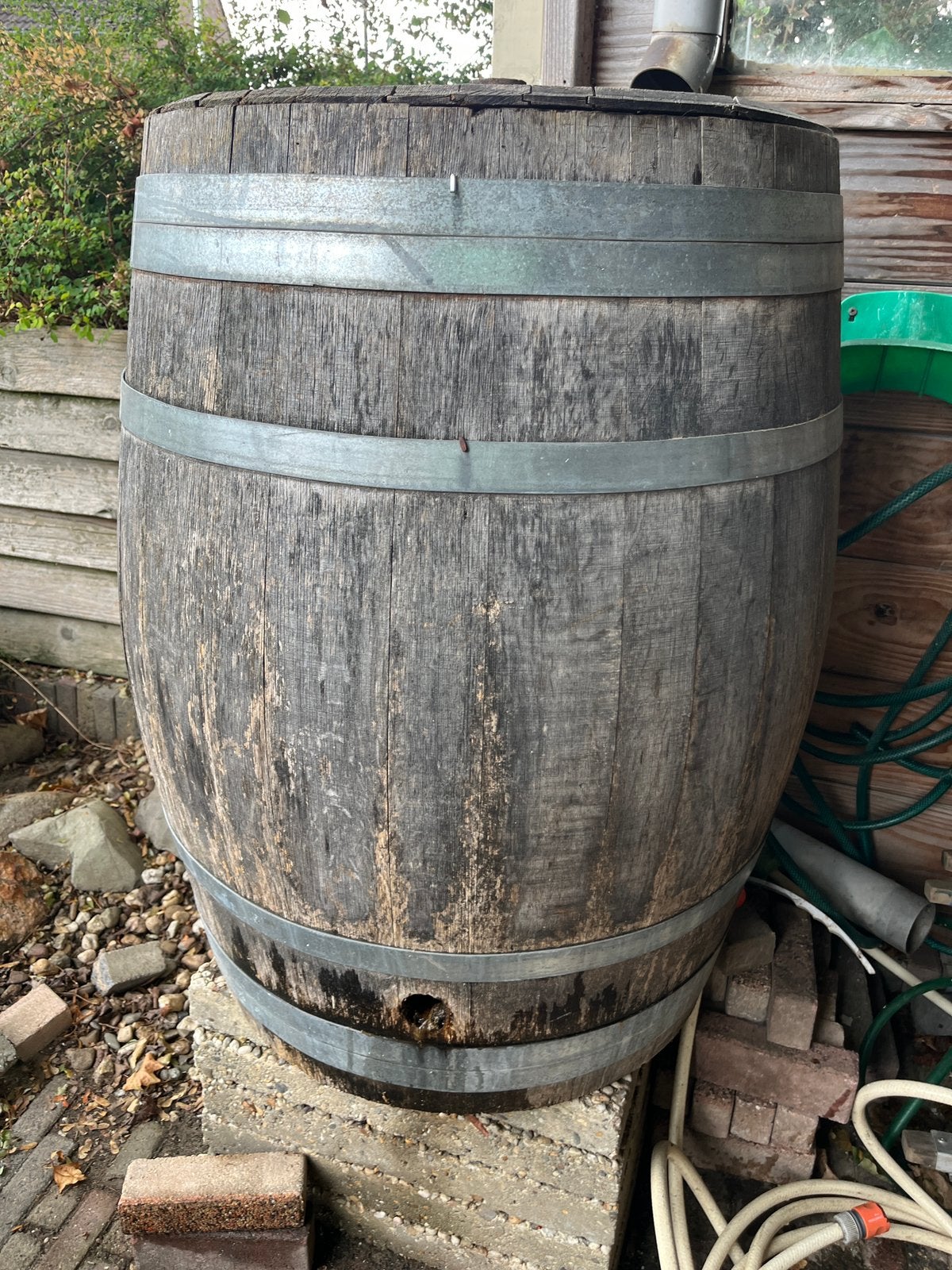 Houten regenton /wijnvat, Tuin en Terras, 150 liter of meer, Ophalen, Gebruikt, Hout