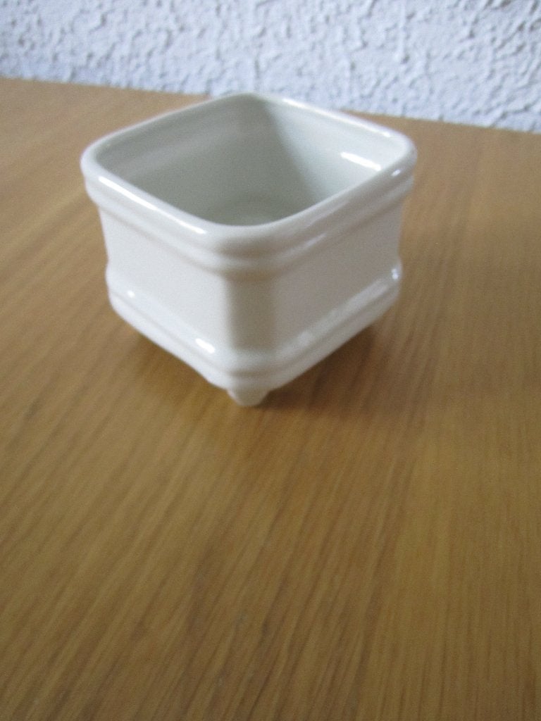 wit bloempotje 10 x 10 cm., Gebruikt, Vierkant, Binnen, Ophalen of Verzenden