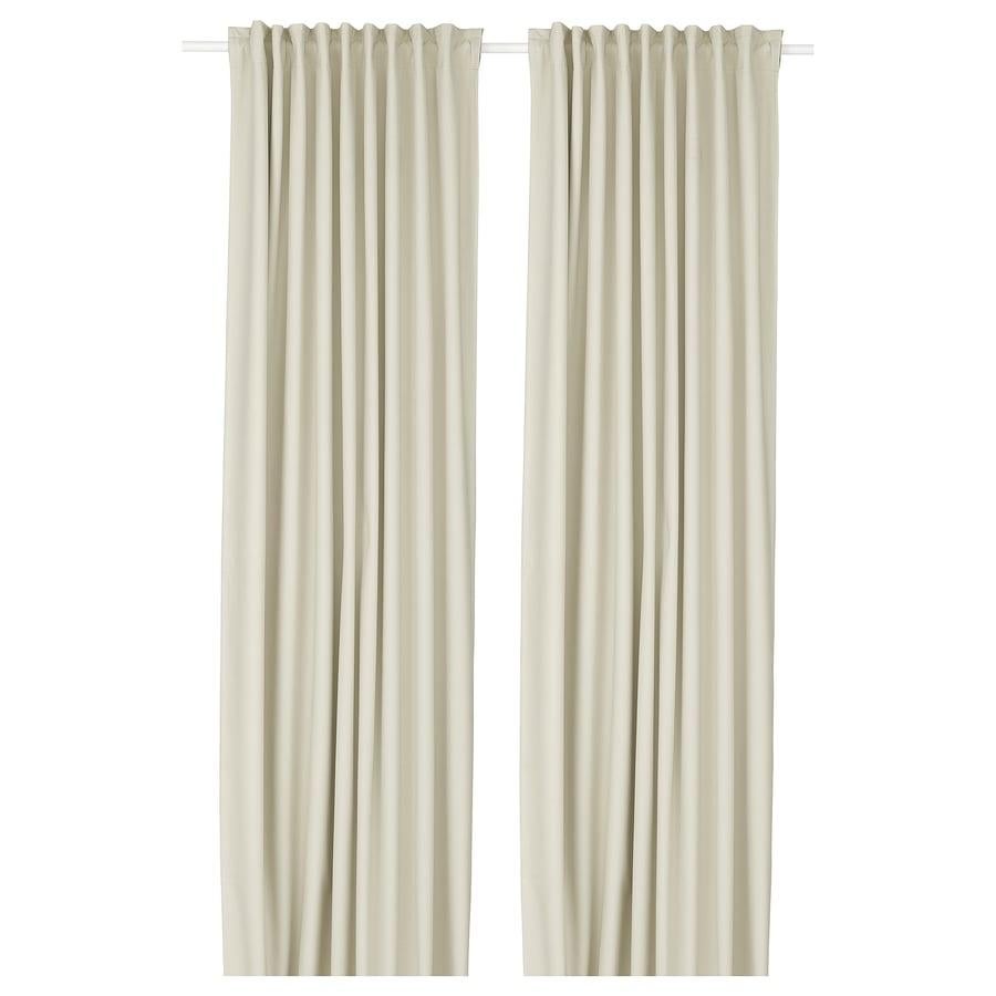 140x300 IKEA HILJA Gordijnen (2x2 stuks) - Beige/Lichtbruin, 100 tot 150 cm, 200 cm of meer, Beige, Ophalen of Verzenden