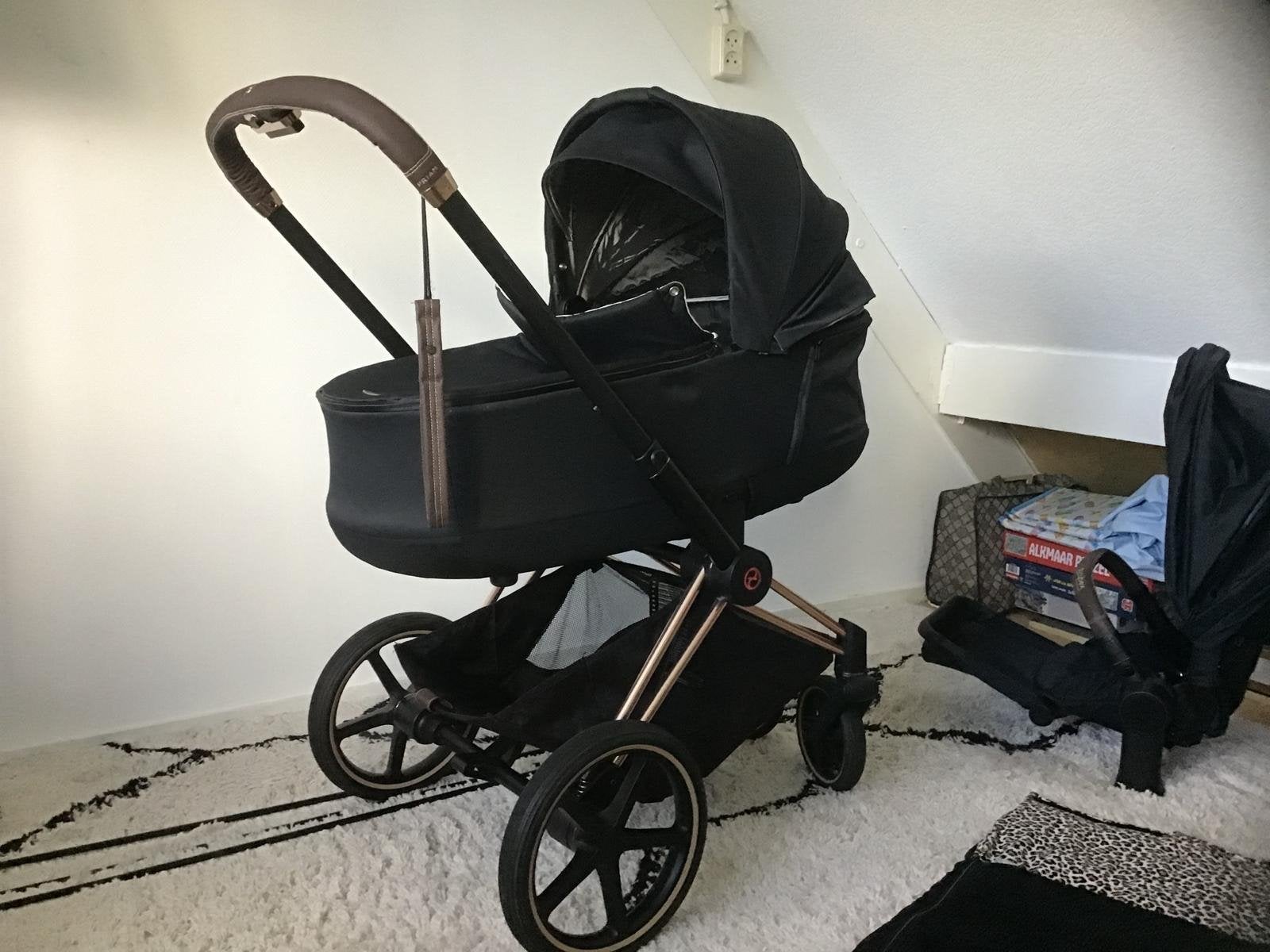 Cybex Priam kinderwagen en autostoel Complete Set Rose Goud, Kinderen en Baby's, Gebruikt, Combiwagen, Met reiswieg, Ophalen