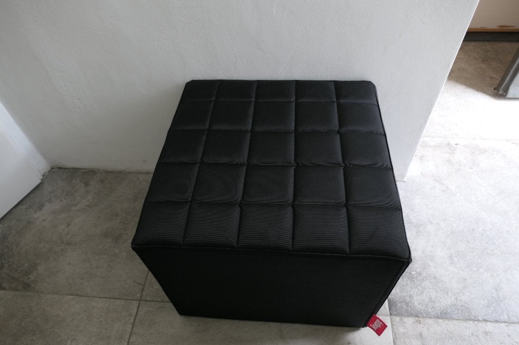 Fatboy 1st Avenue Hocker groot zwart uit 2000., Ophalen, Zo goed als nieuw, 50 tot 75 cm, Vierkant