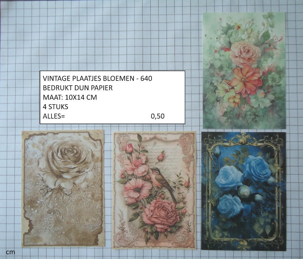 ❤️❤️vintage plaatjes bloemen 640 ( alleen verzenden, Ophalen, Nieuw, Overige thema's, Knipvel
