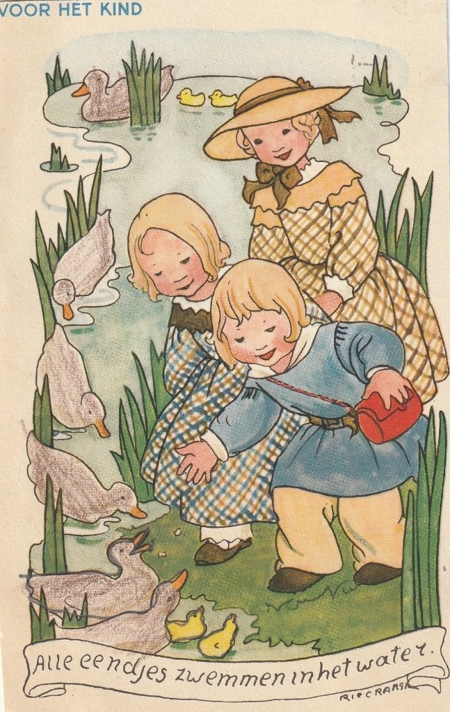 VOOR HET KIND RIE CRAMER UIT 1953 KAART IS INGEKORT KO314, Ophalen of Verzenden, 1940 tot 1960, Gelopen