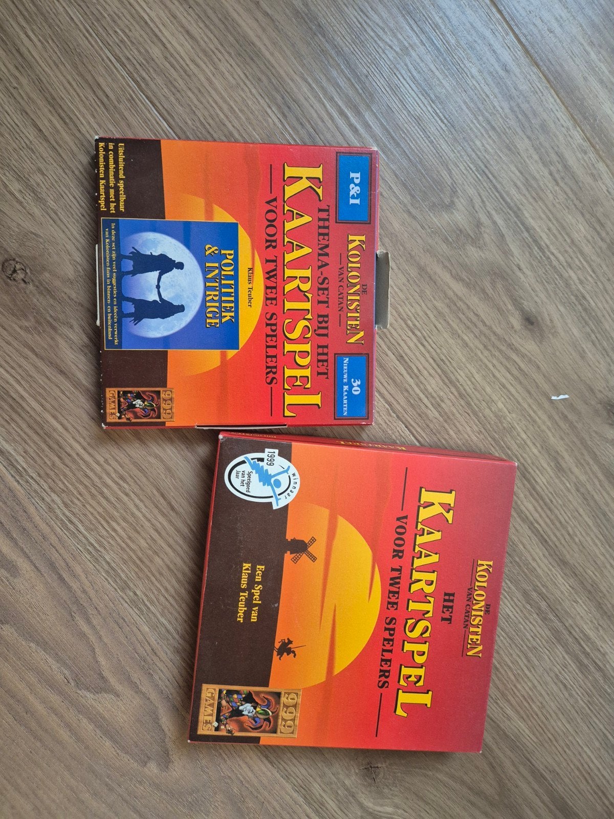Kolonisten van Catan Kaartspel + Uitbreiding, Een of twee spelers, Ophalen of Verzenden, Gebruikt, 999 Games