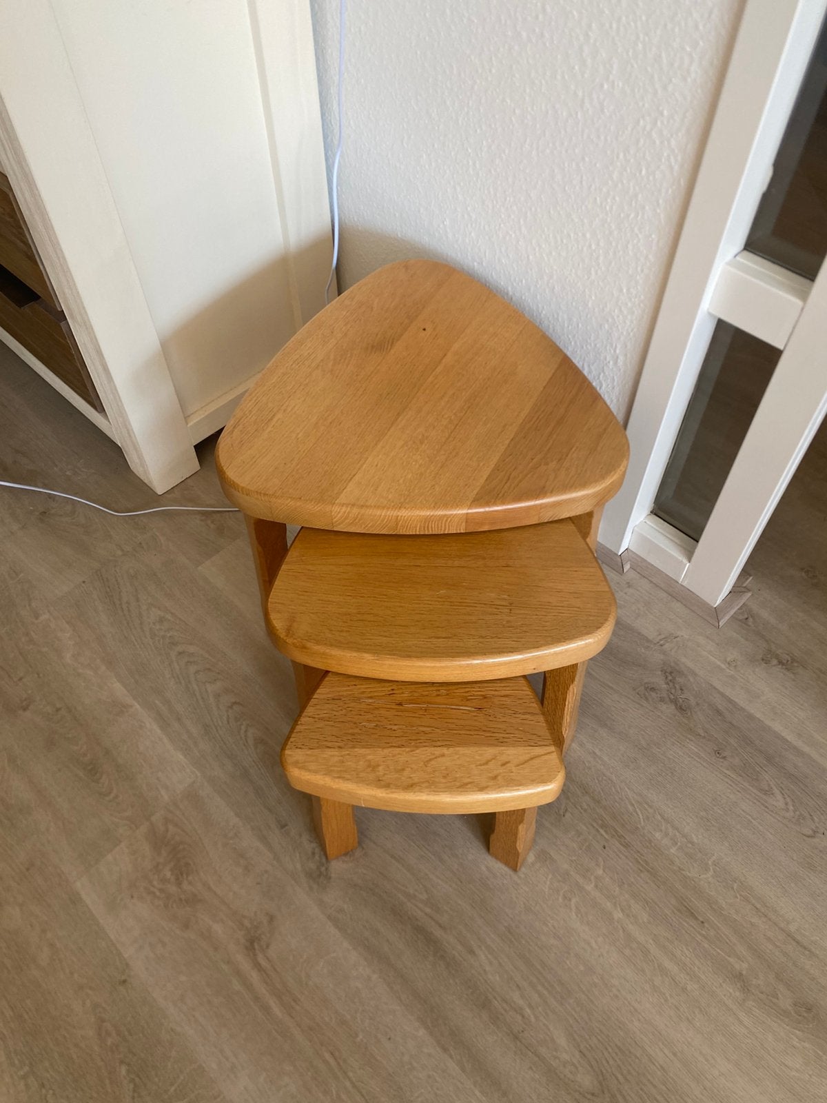 Bijzet tafels, Minder dan 55 cm, Gebruikt, Rechthoekig, Hout