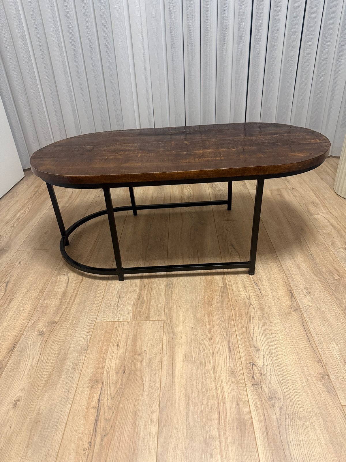 Salontafel mangohout met stalen poten L120xB60xH47, Ophalen, Overige materialen, 100 tot 150 cm, 50 tot 100 cm